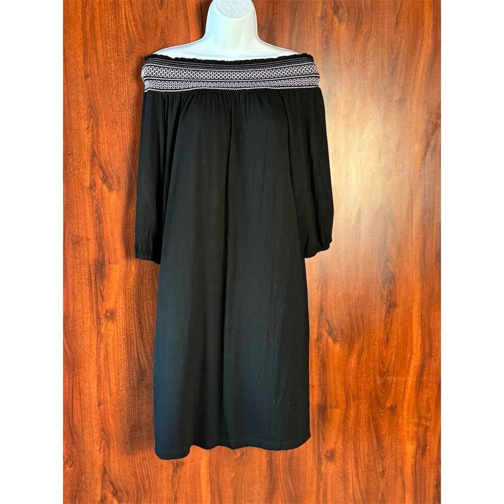 NWT Chico's Women's Black Off The Shoulder Knee Length Dress Size Medium